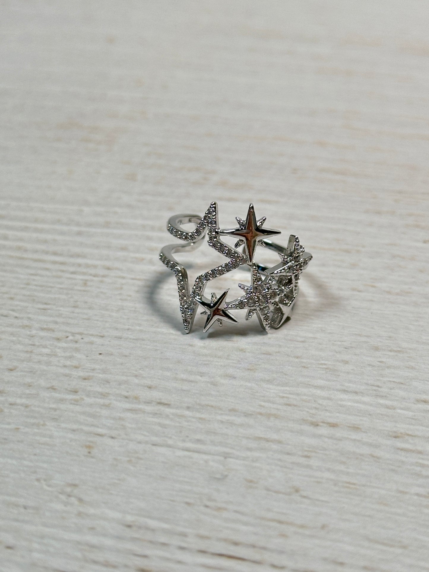 Cubic Zirconia Star Adjustable Ring