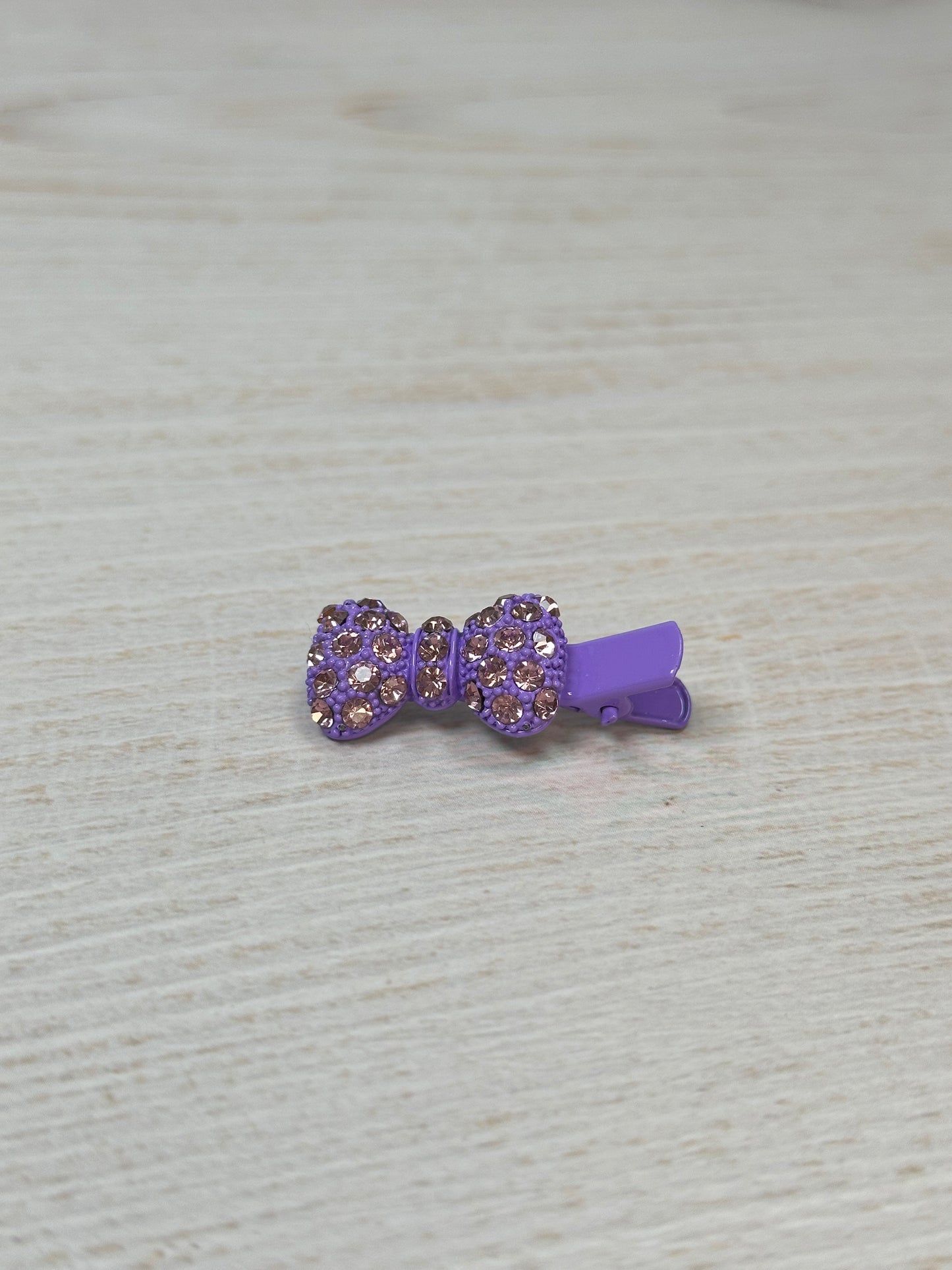 Small Crystal Hair Clip, Purple