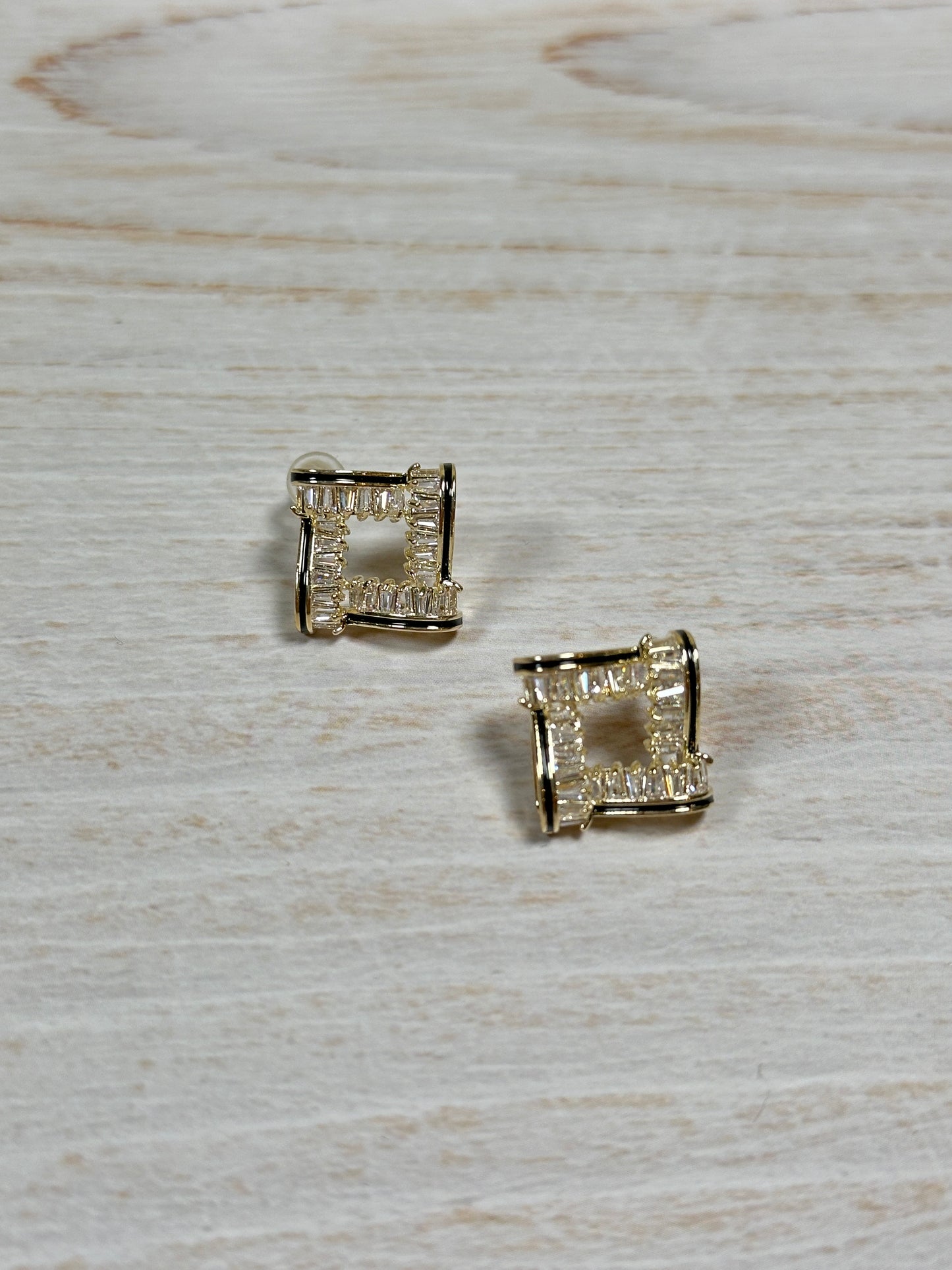 Cubic Zirconia Square Earring