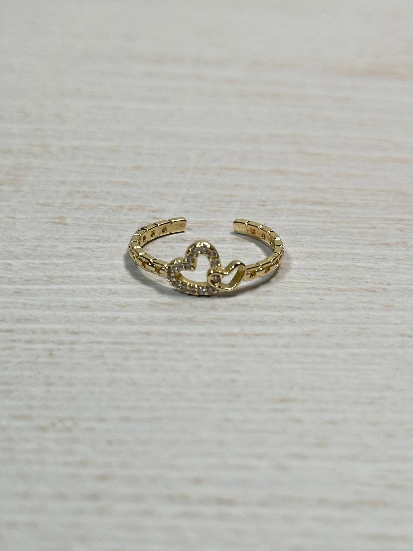 Two Heart Adjustable Ring