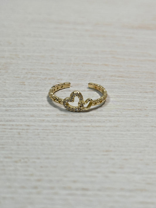 Two Heart Adjustable Ring