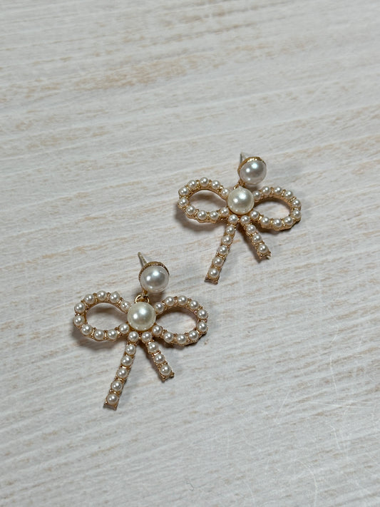 Fashion Pearl Bow Earring