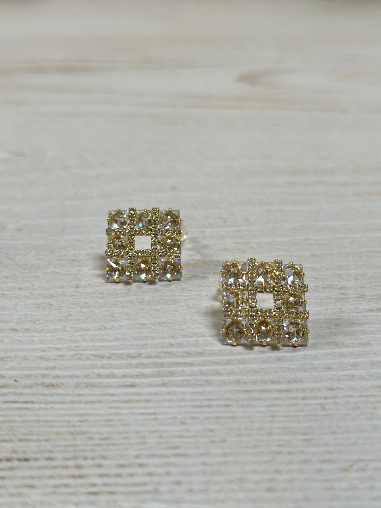 Cubic Zirconia Square Earring