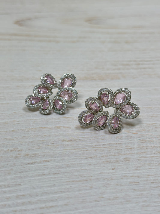 Elegant Cubic Zirconia Earring, Pink