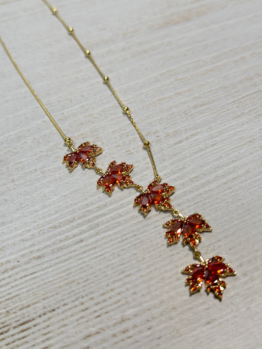 Maple Leaf Necklace with Adjustable Length