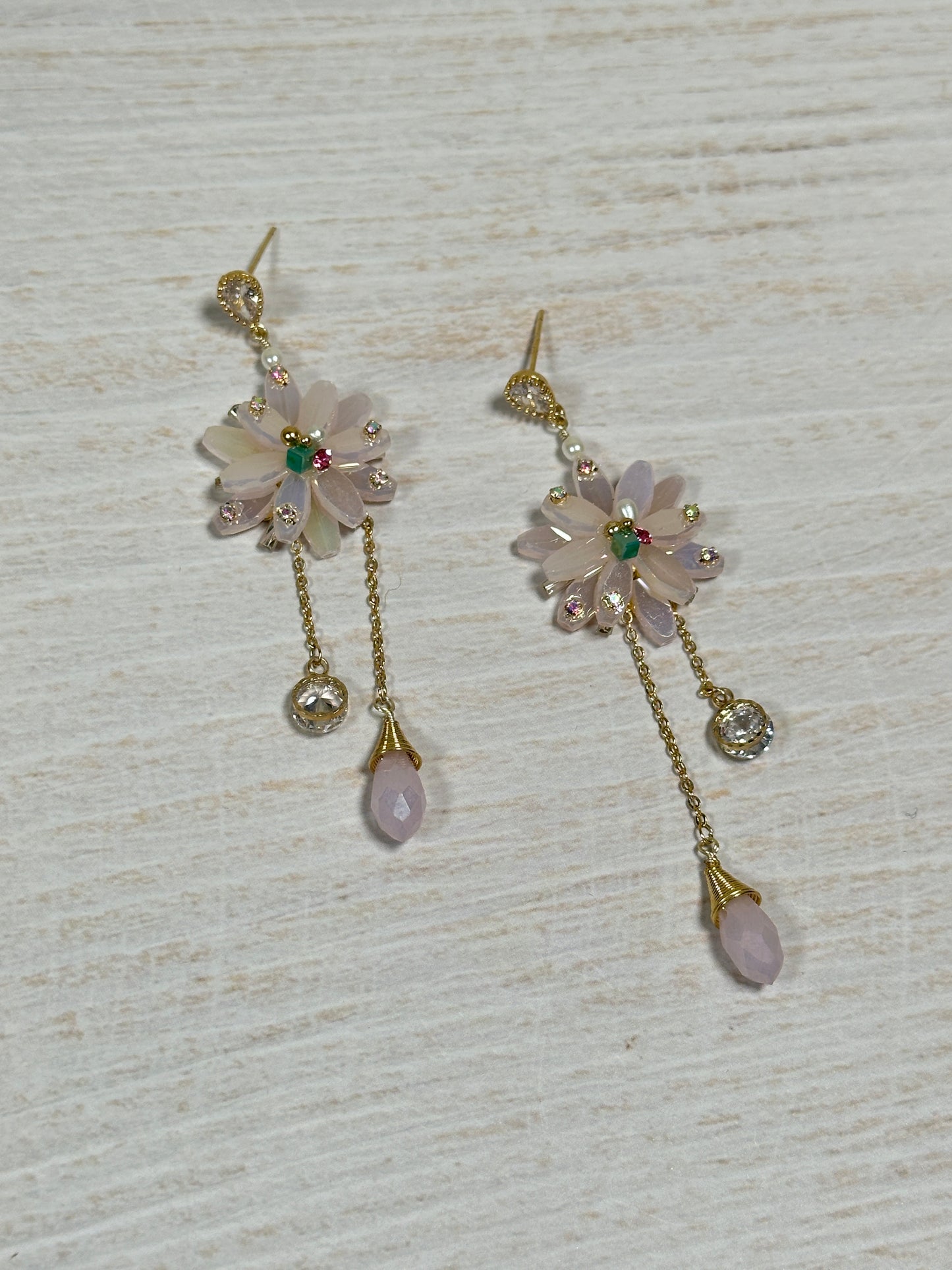 Flower Tassel Earring, Pink