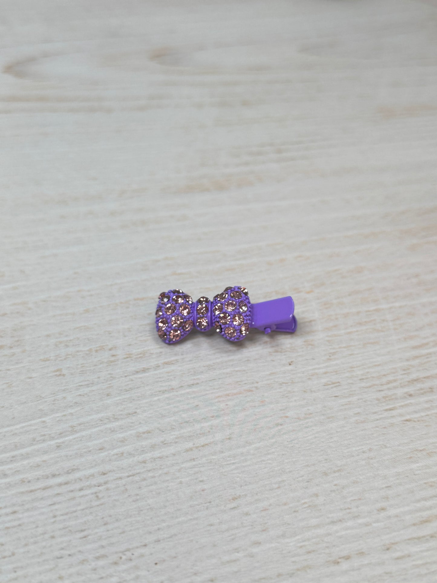 Small Crystal Hair Clip, Purple