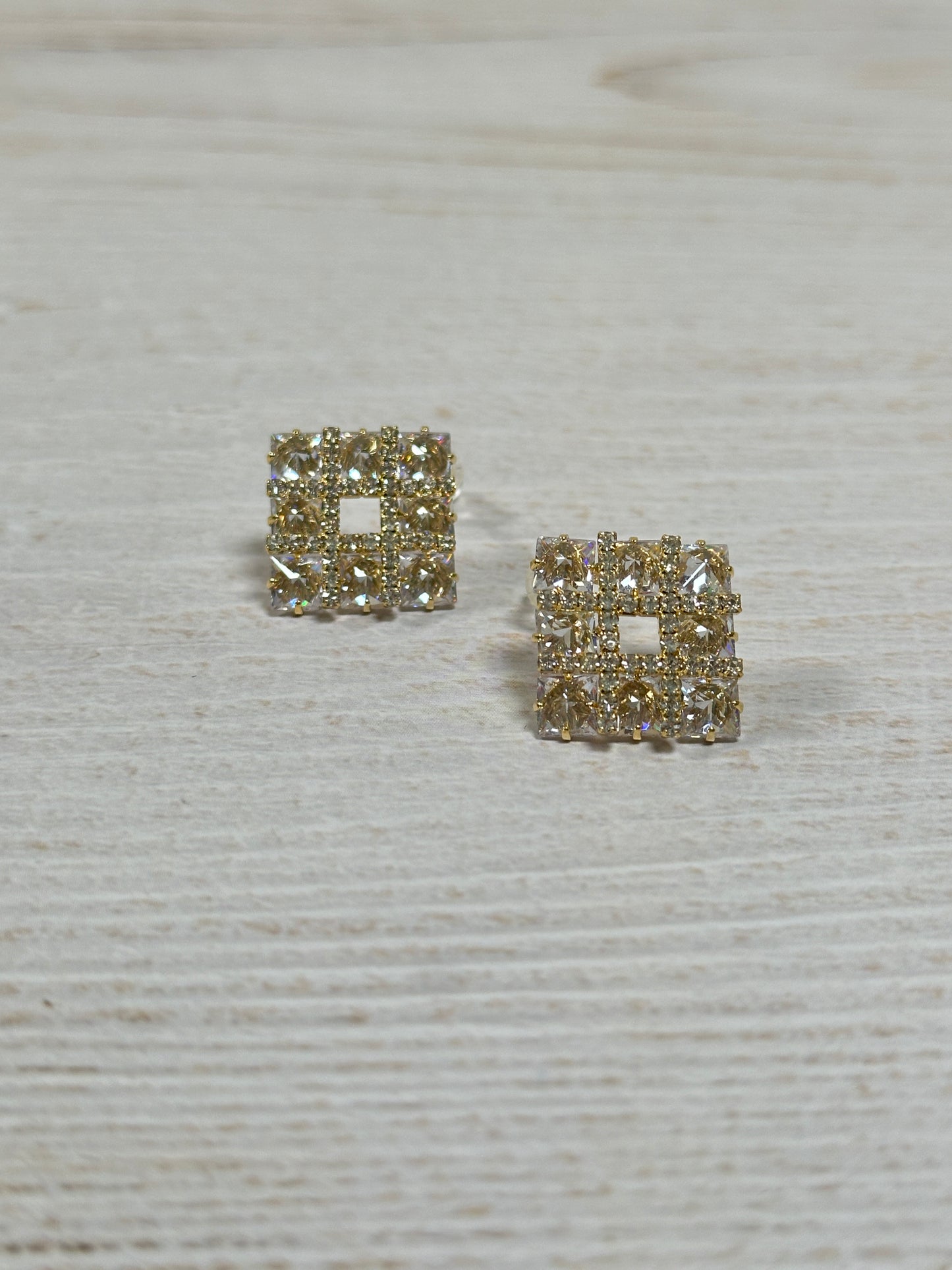 Cubic Zirconia Square Earring