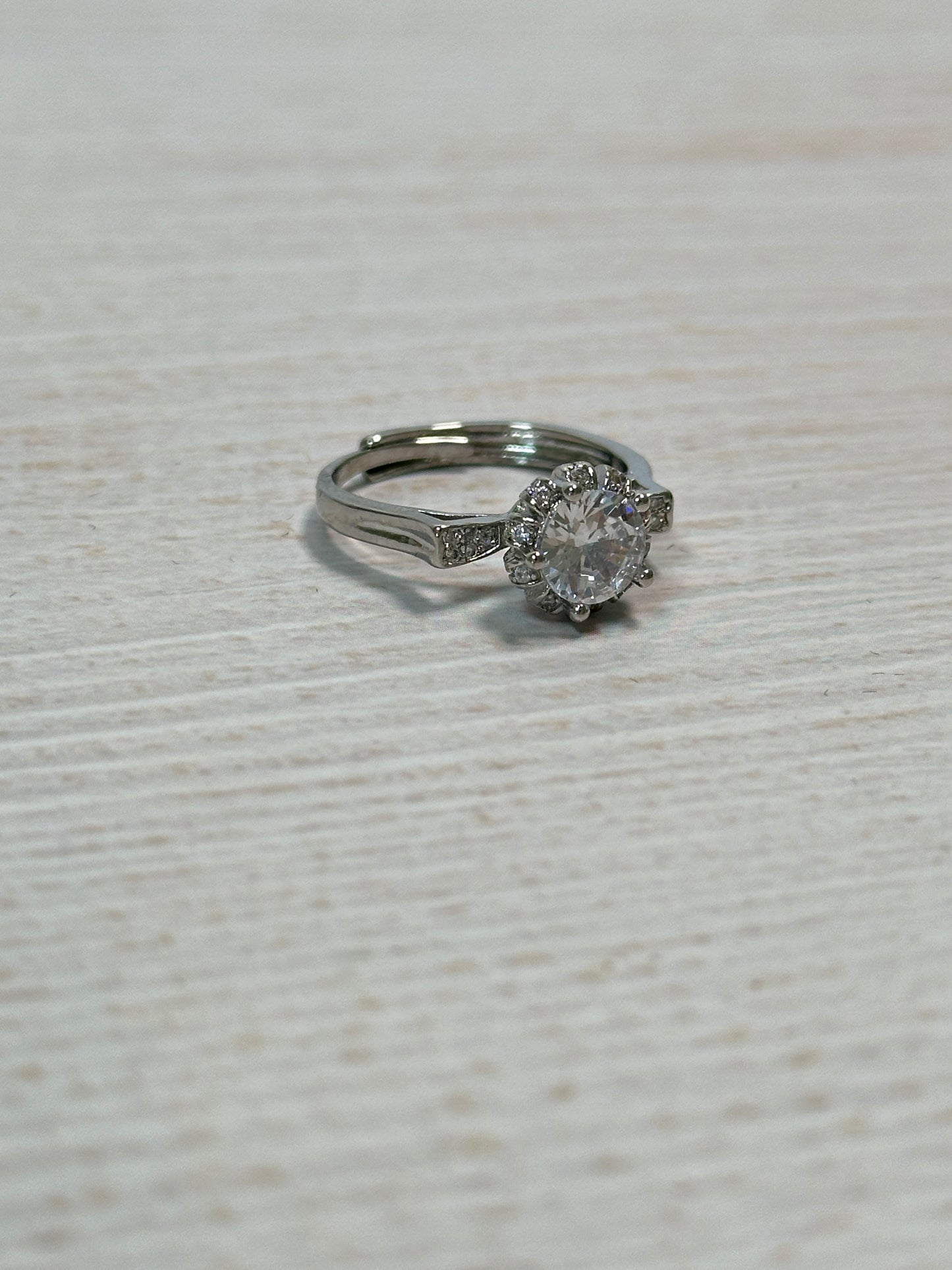 Sparkling Adjustable Ring with Cubic Zirconia