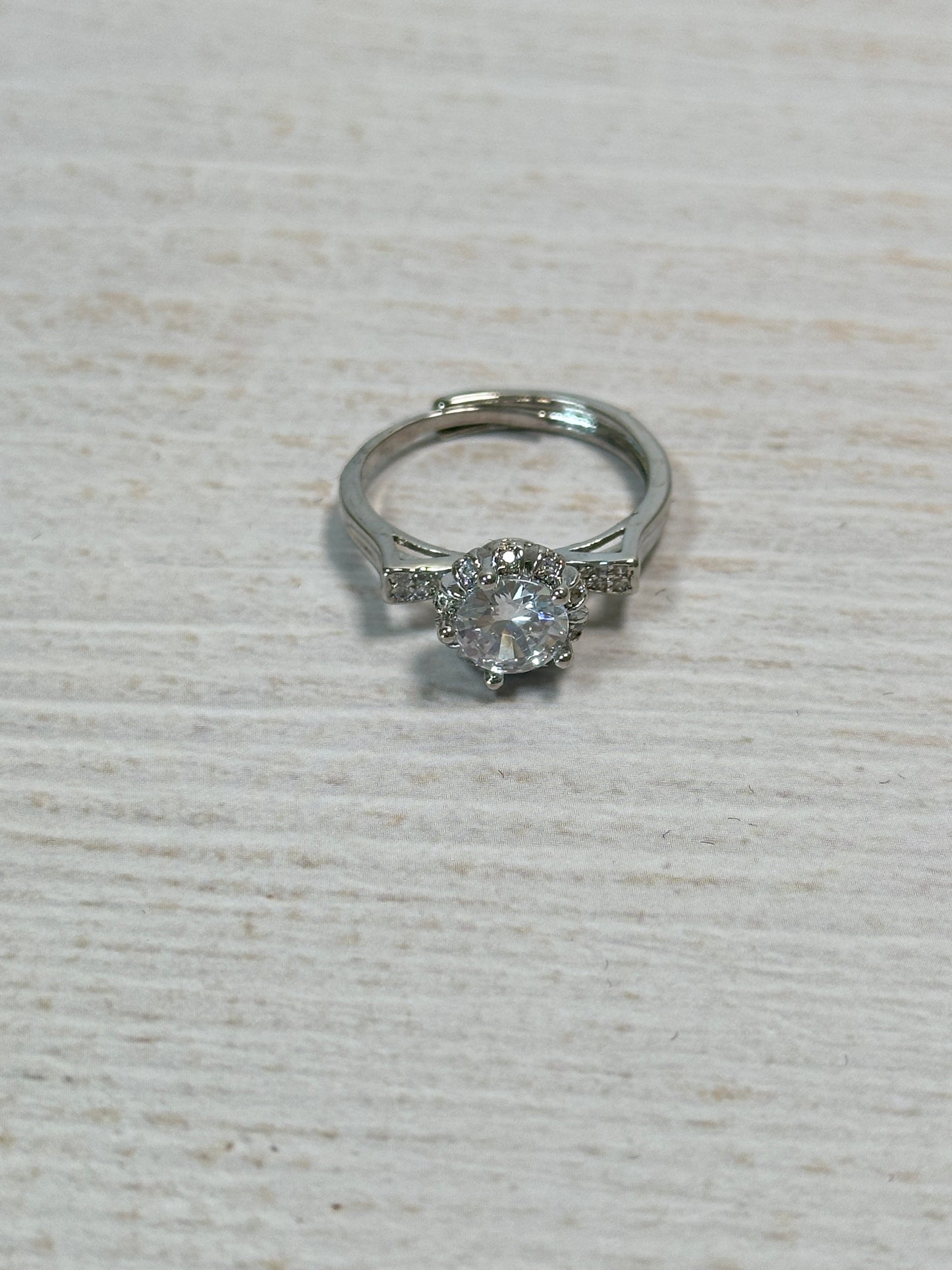 Sparkling Adjustable Ring with Cubic Zirconia