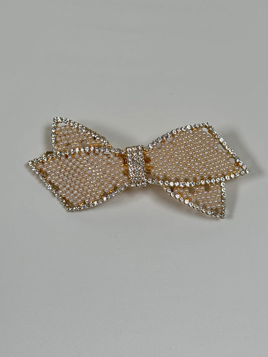 Women Delicate Bow Hair Pin With Pearl