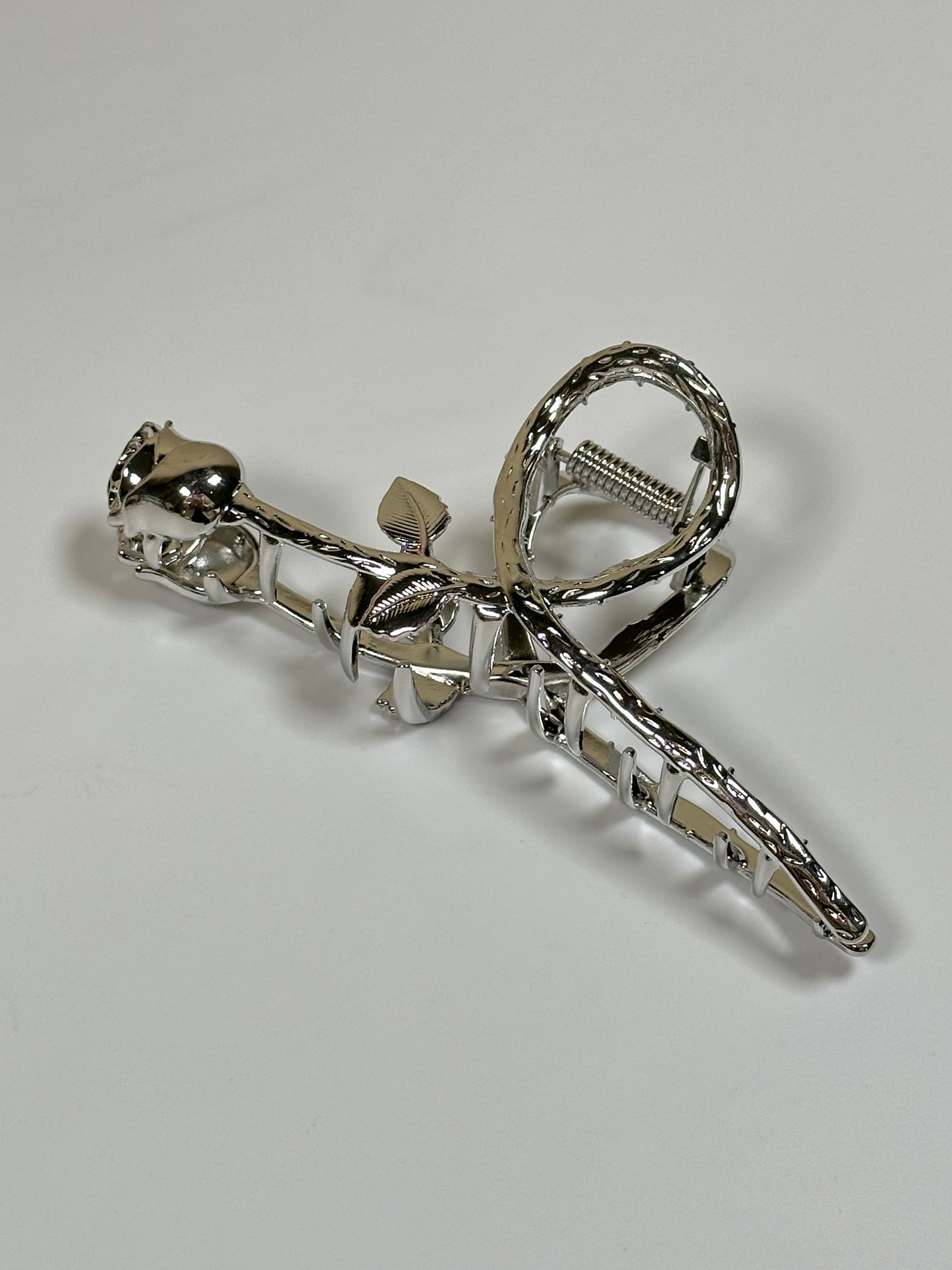 Flower Hair Claw, Silver