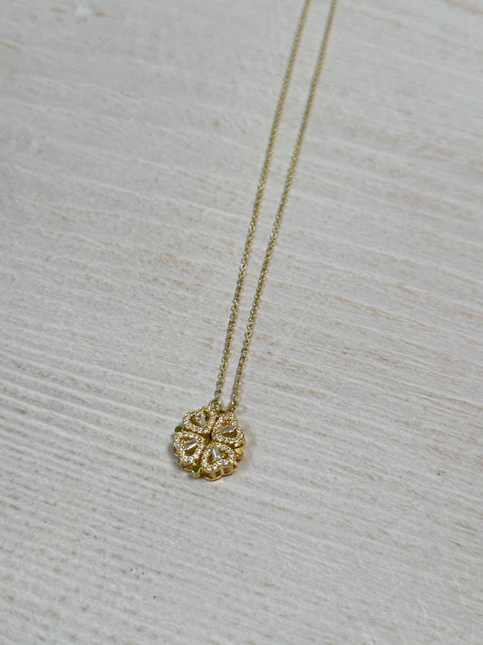 Four Leaf Clover Pendant Open-Close Style