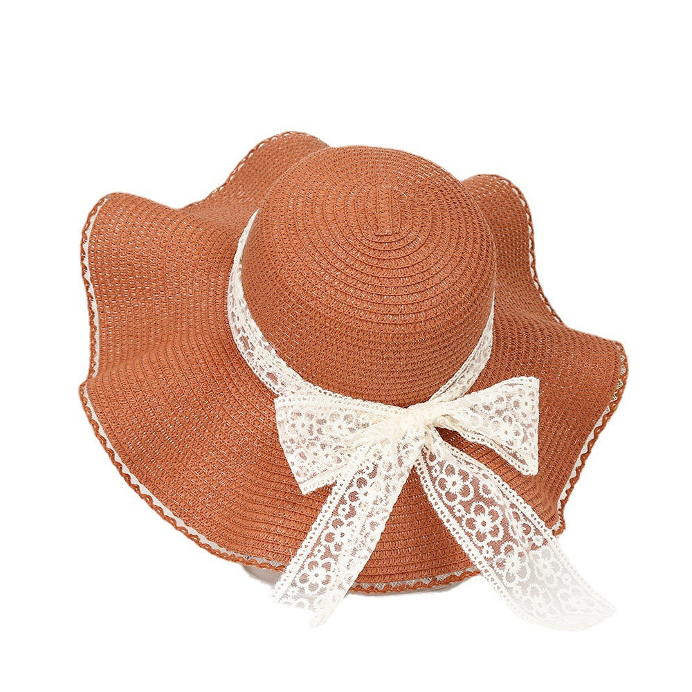 Straw Hat with Lace Bow, More Colors