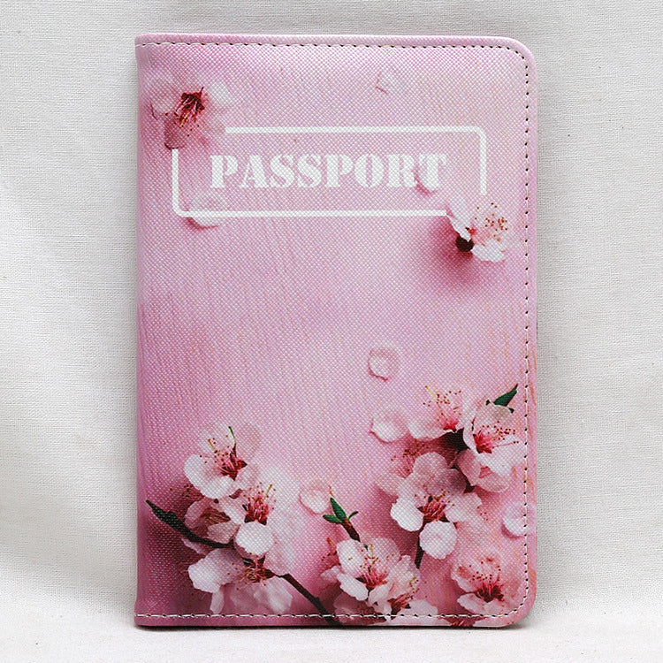 Flower Passport Holder Cover, Pink