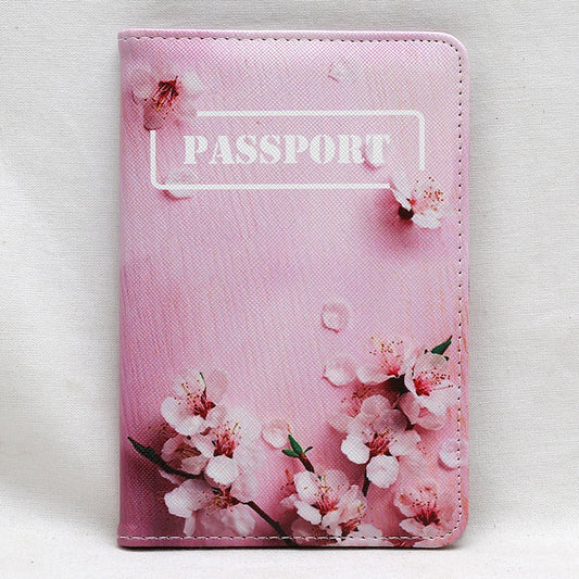 Flower Passport Holder Cover, Pink