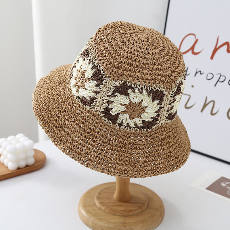 Women Unique Thick Straw Hat, Pink