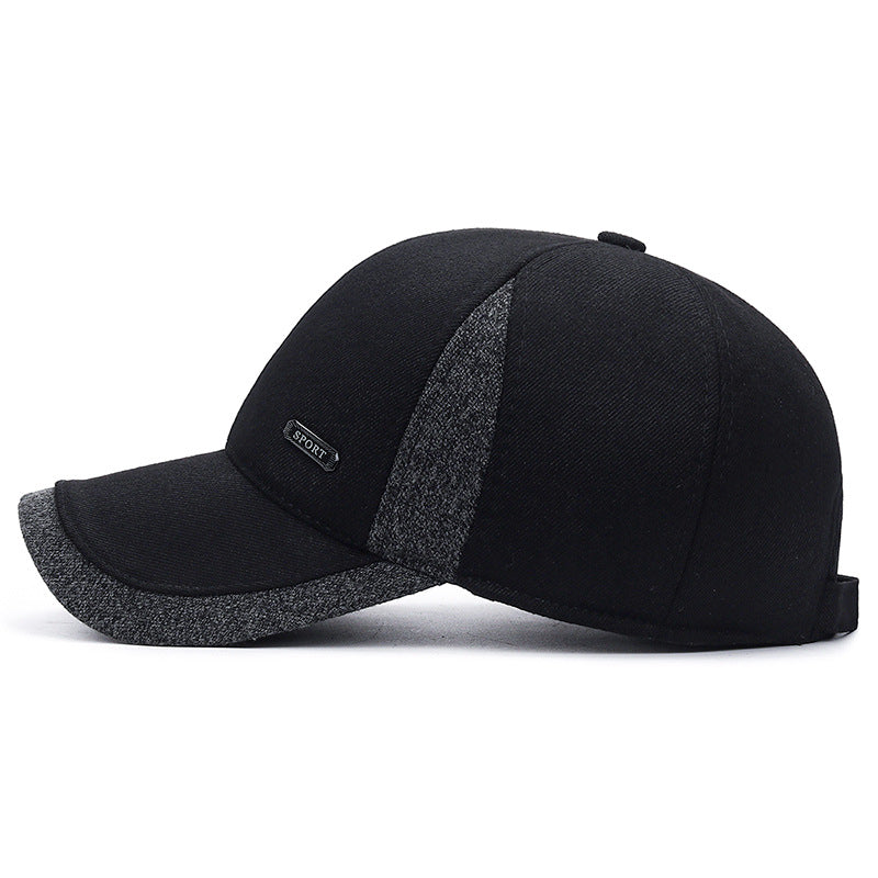 Men Winter Baseball Cap, Black