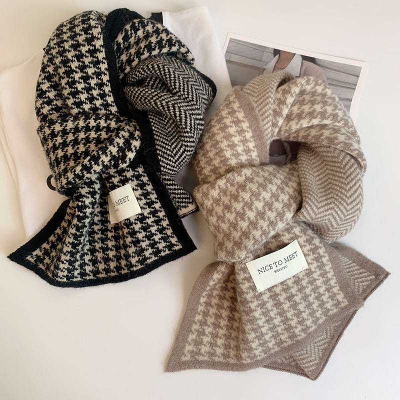 Fashion Houndstooth Winter Scarf