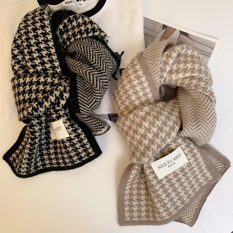 Fashion Houndstooth Winter Scarf