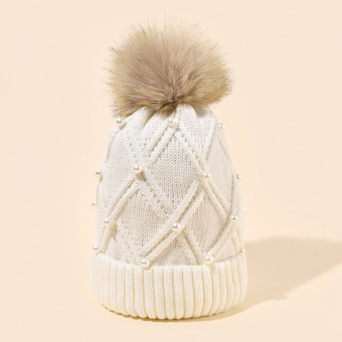 Premium Winter Knit Hat With Pearl, More Colors