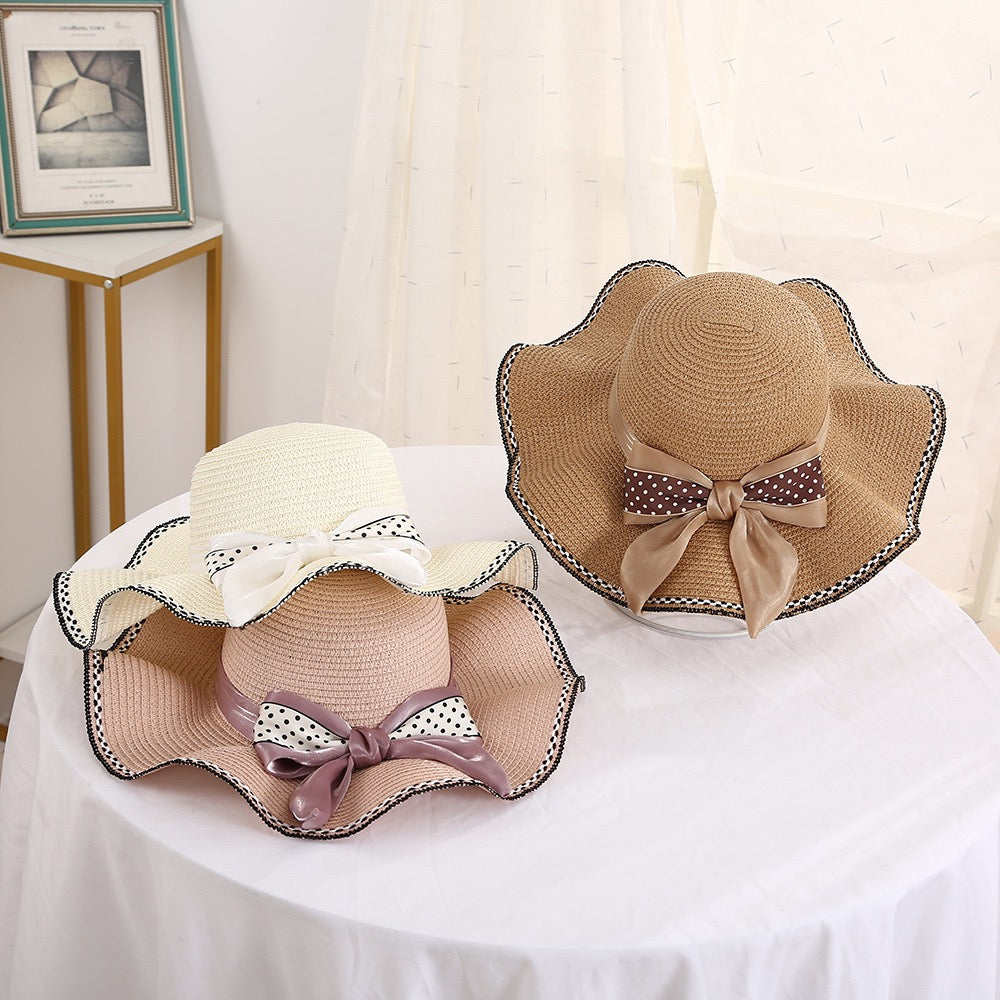 Satin Bow Straw Hat, More Colors