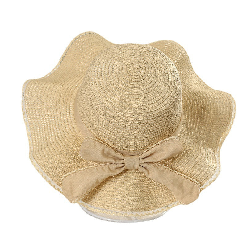 Wide Brim Straw Hat with Bow, More Colors