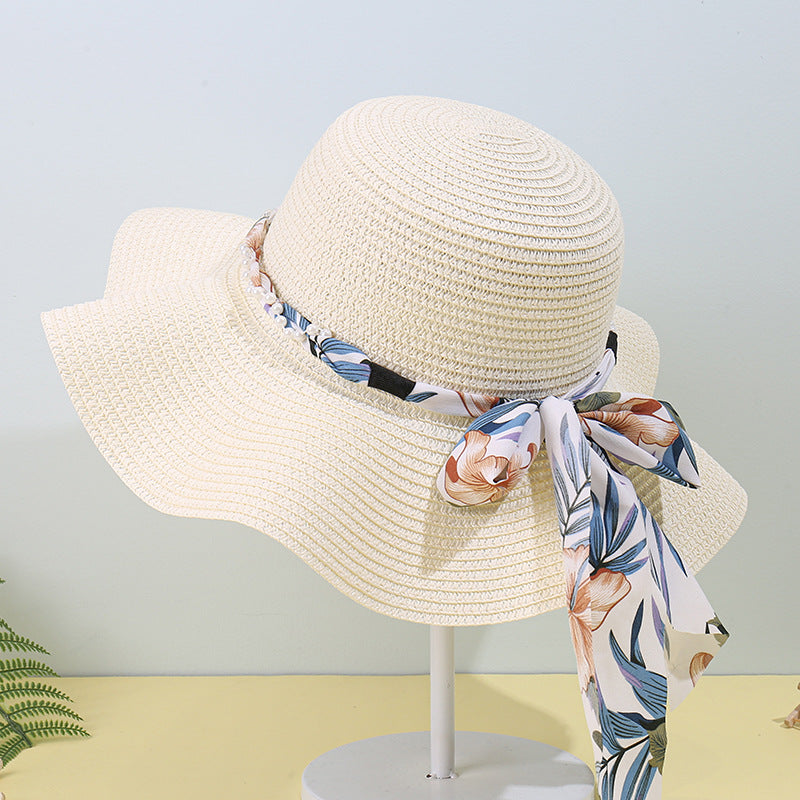 Beautiful Flower Ribbon Straw Hat, More Colors