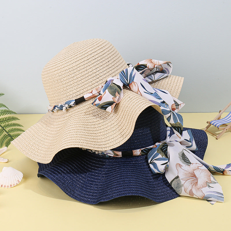 Beautiful Flower Ribbon Straw Hat, More Colors