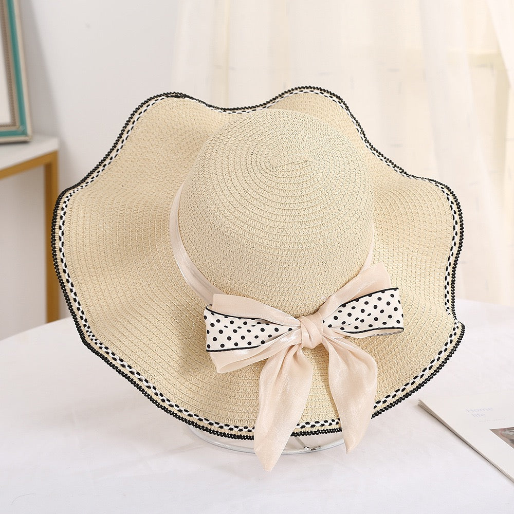 Satin Bow Straw Hat, More Colors