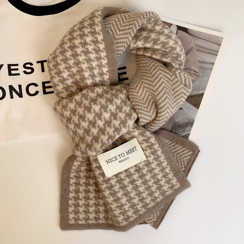 Fashion Houndstooth Winter Scarf