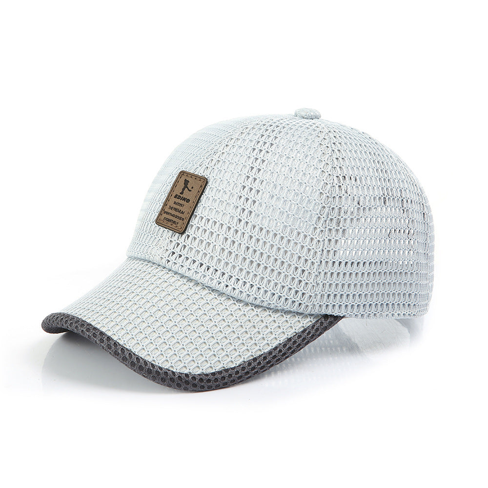 Summer Breathable Baseball Cap, Light Gray