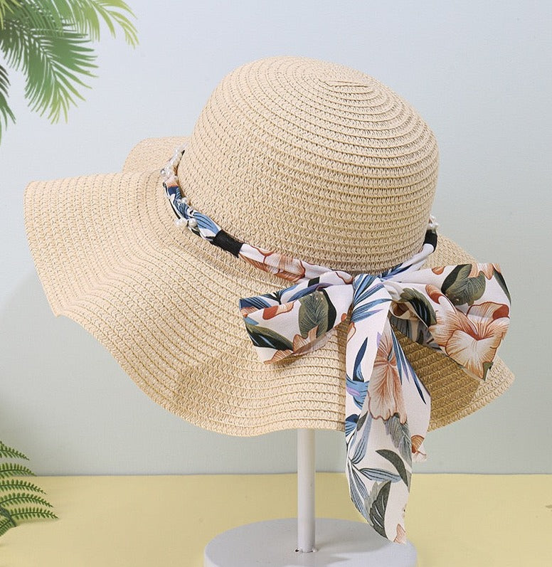 Beautiful Flower Ribbon Straw Hat, More Colors