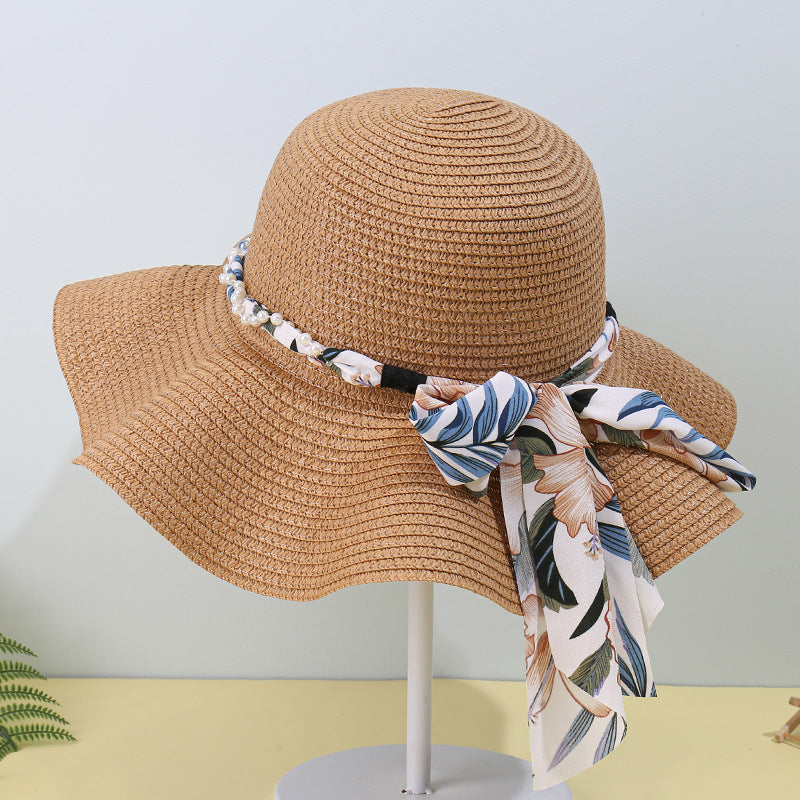 Beautiful Flower Ribbon Straw Hat, More Colors