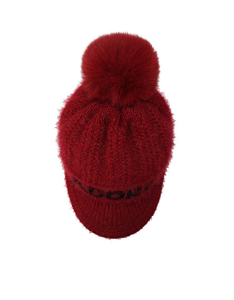 Winter Warm Knit Hat with Brim, More Colors