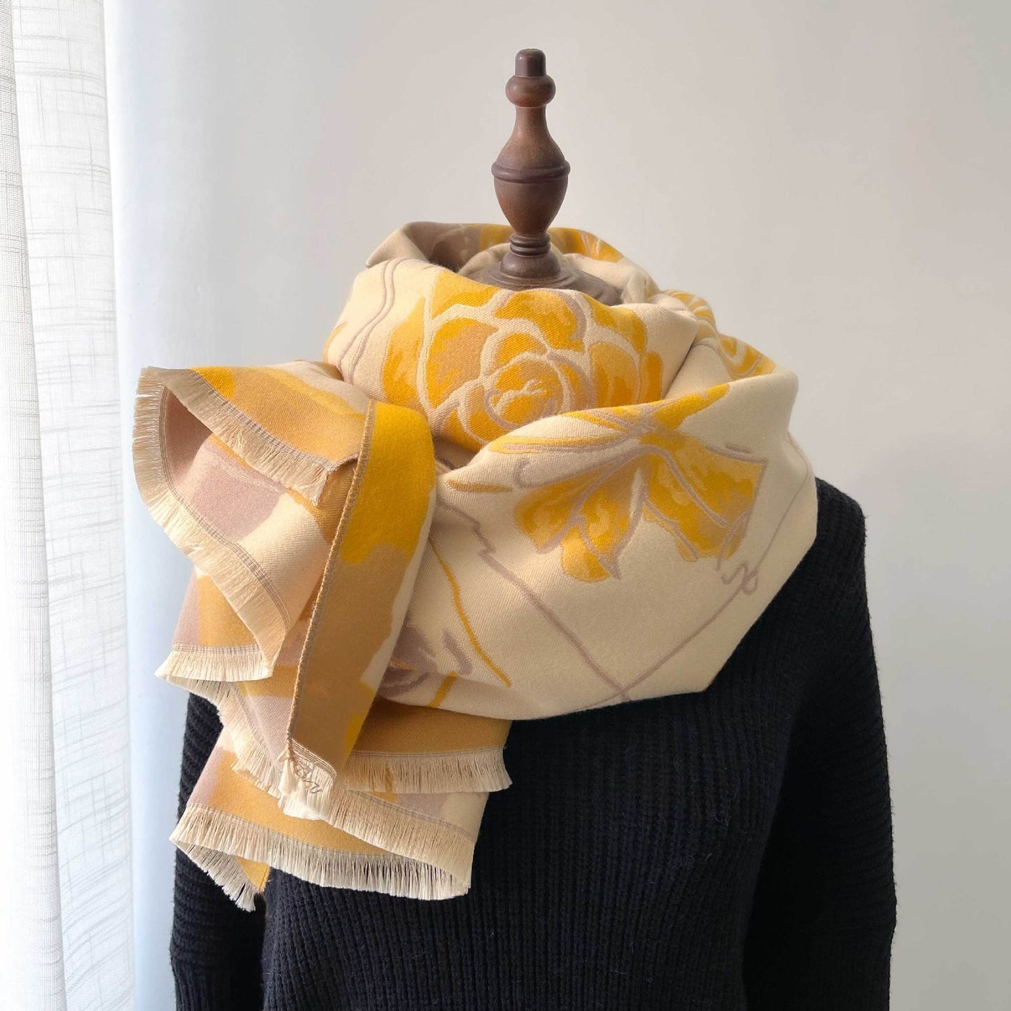 Fall Winter Warm Scarf, Yellow