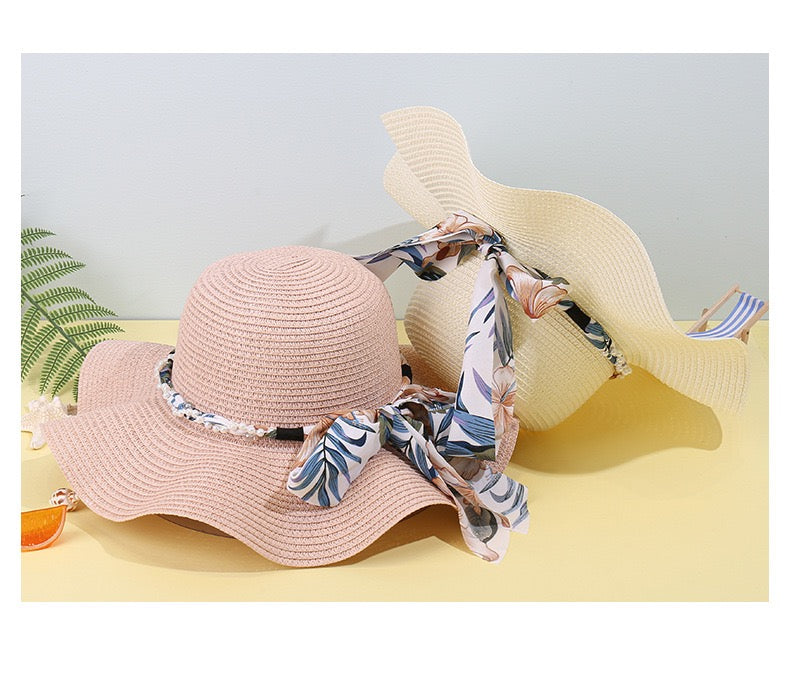 Beautiful Flower Ribbon Straw Hat, More Colors