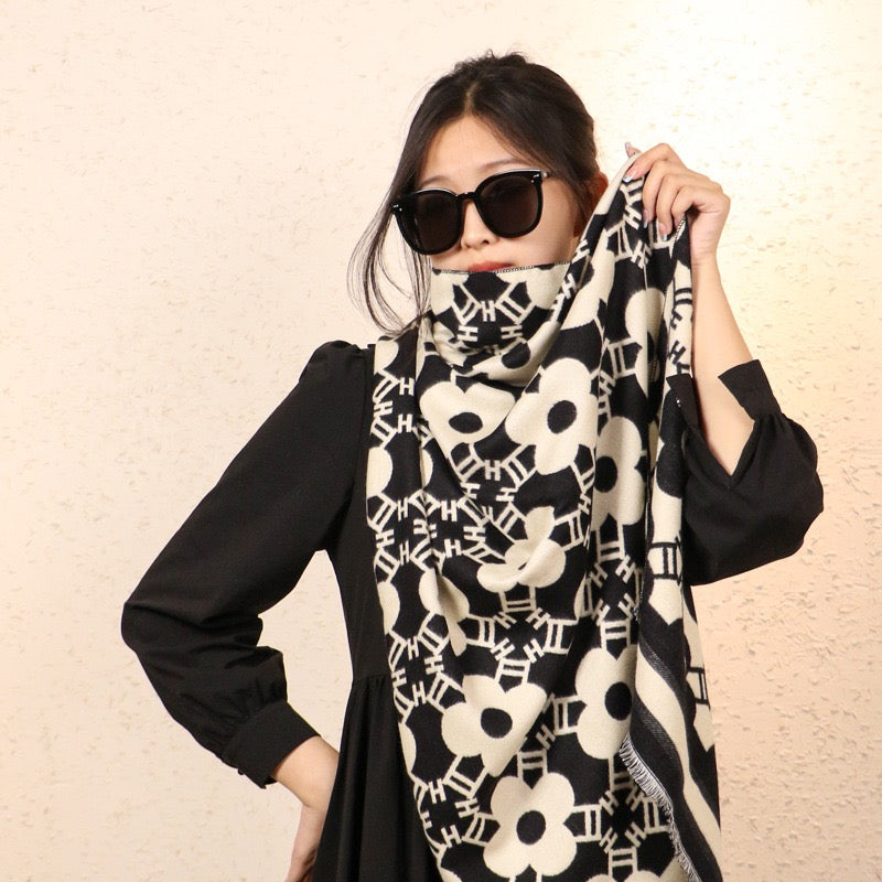 Fashion Flower Warm Winter Scarf, More Colors