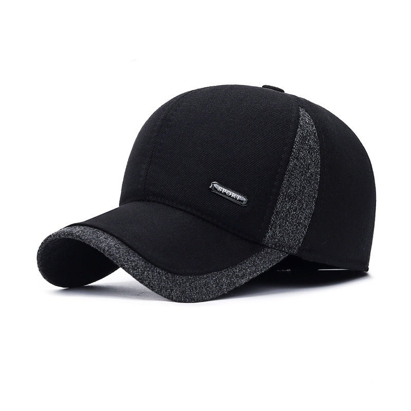 Men Winter Baseball Cap, Black