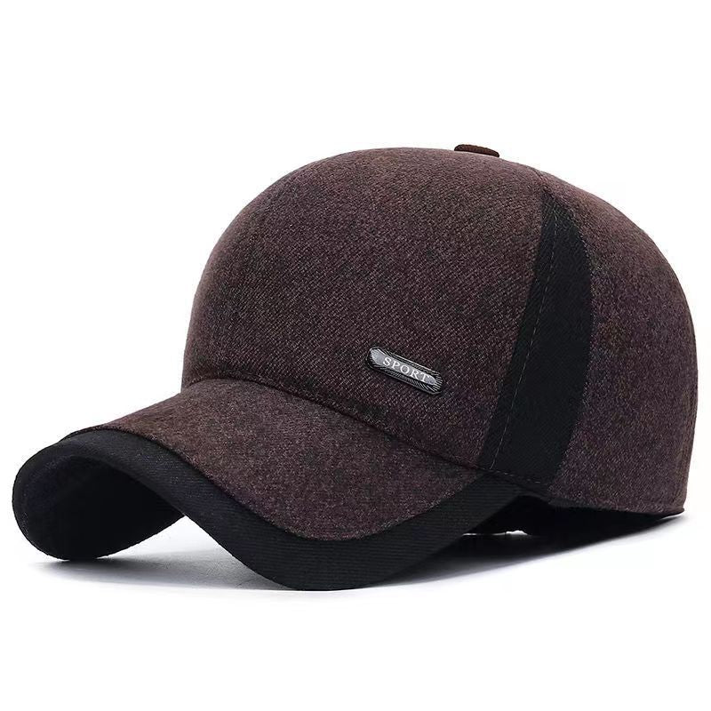 Men Winter Baseball Cap, Brown