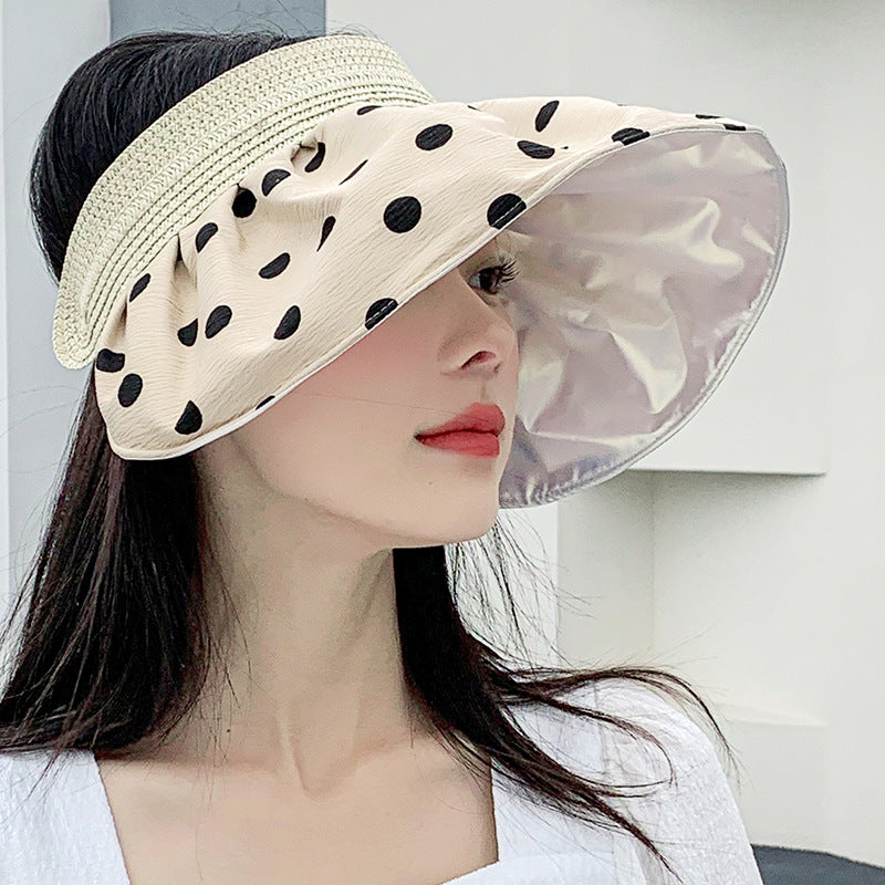 Women Summer Wide Brim Dot Visor Hat, More Colors