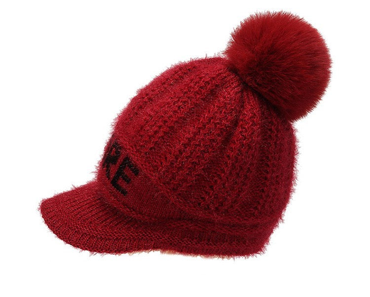 Winter Warm Knit Hat with Brim, More Colors