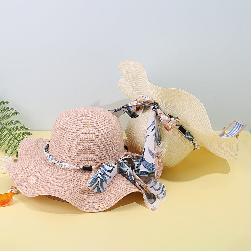 Beautiful Flower Ribbon Straw Hat, More Colors