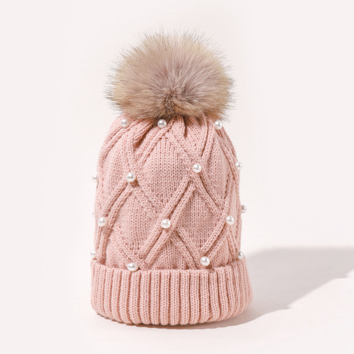 Premium Winter Knit Hat With Pearl, More Colors