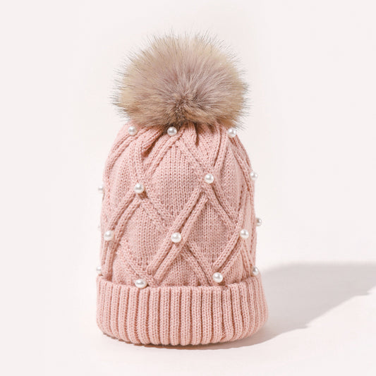 Premium Winter Knit Hat With Pearl, More Colors