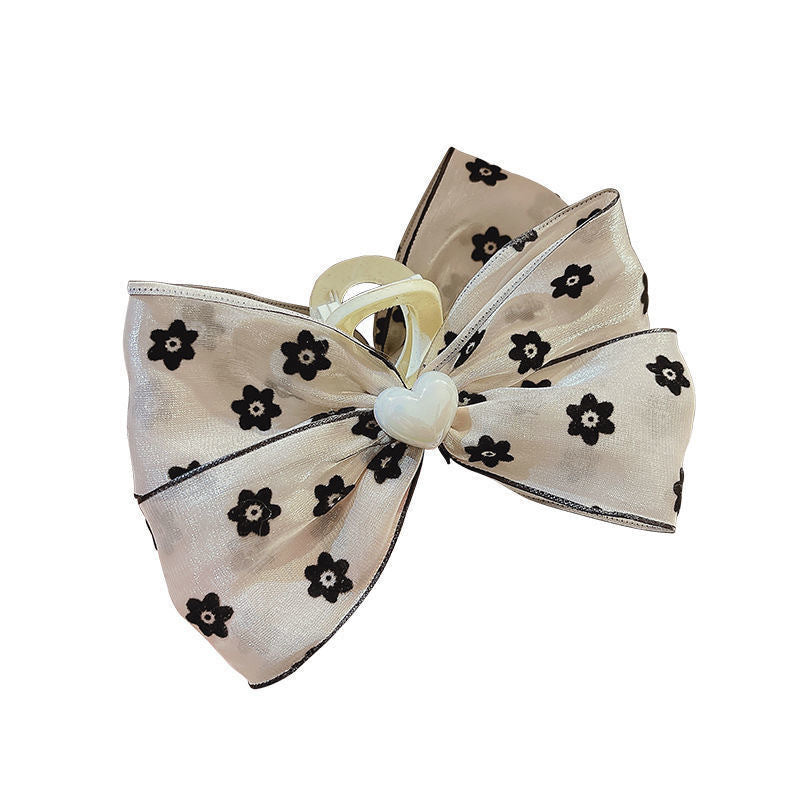 Flower Hair Claw Clip, White