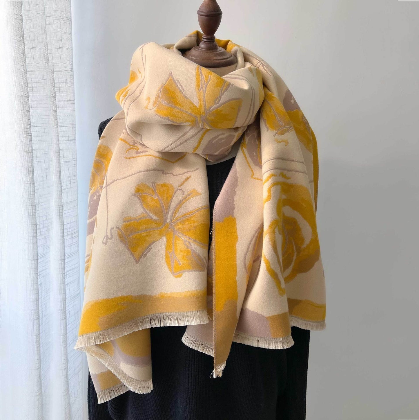 Fall Winter Warm Scarf, Yellow