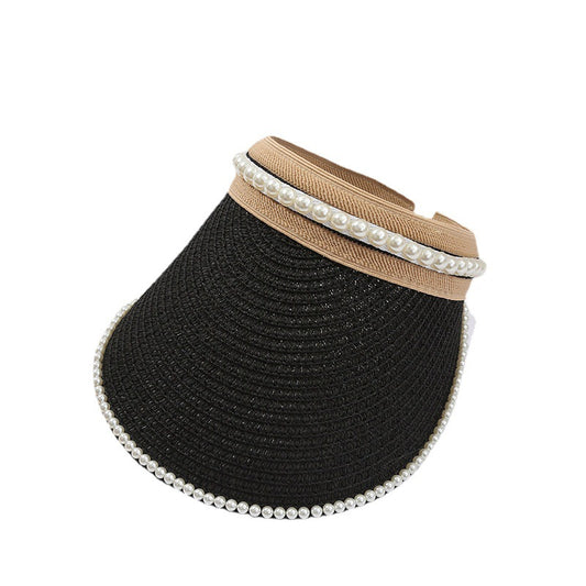 Elegant Pearl Visor Hat, More Colors