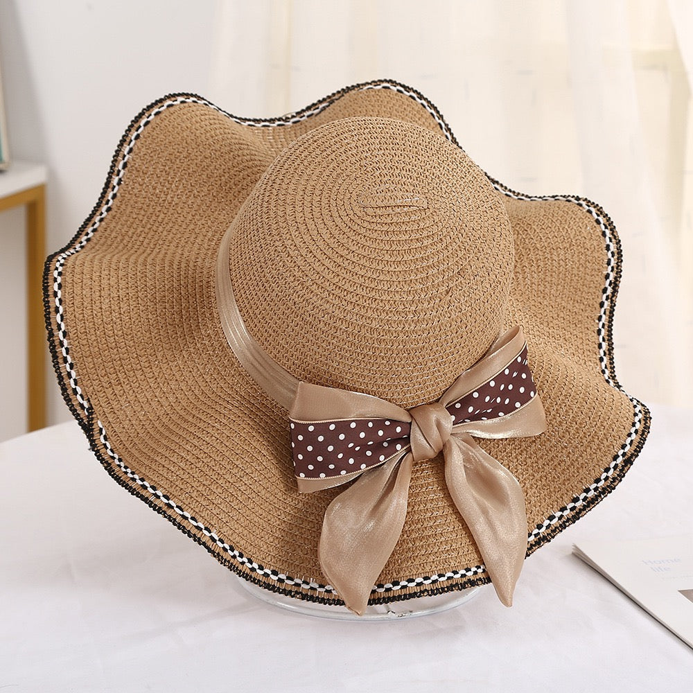 Satin Bow Straw Hat, More Colors