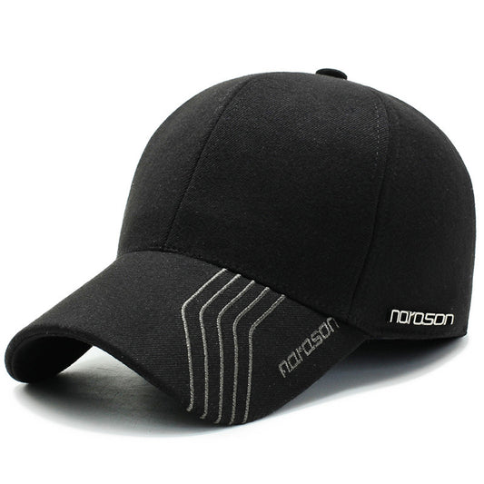 Men Baseball Cap with Ear Protection, Black